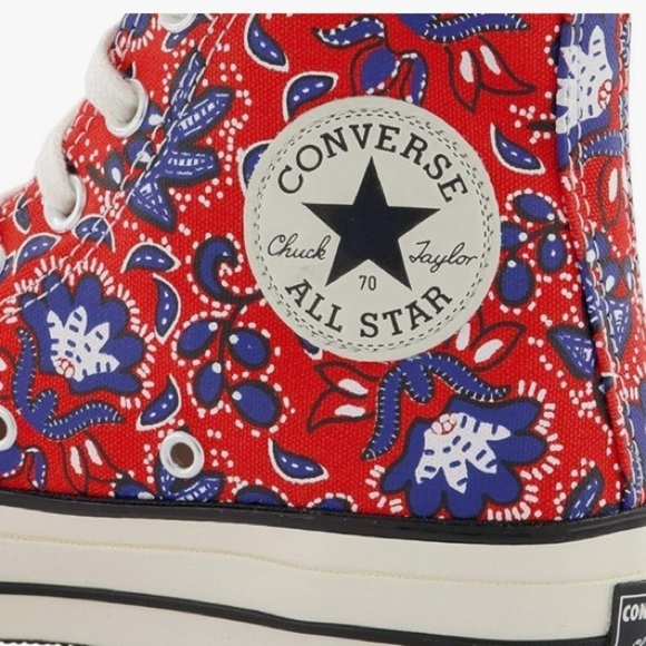 Converse Chuck 70 High 'Paisley Habanero Red' Floral Sz 9 Elevated Basic Casual - Picture 11 of 16